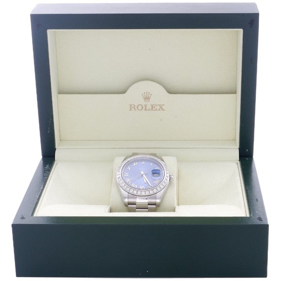 Rolex 41mm Men's Blue Roman 2.7CT Watch! Box + cards!! - Picture 7 of 7